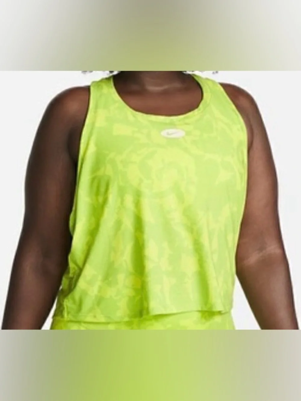 Nike Women's Bright Lime Patterned Athletic Tank Top